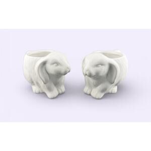 Brightstar Ceramic White Bunny Mugs NWT Set of Two 11 ounces